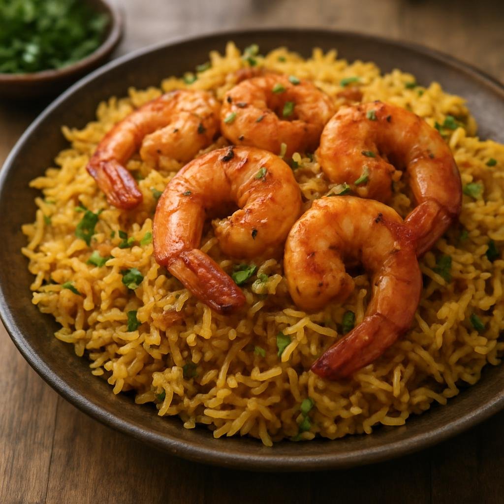 Entree: Iran – Persian Gulf Coast – میگو پلو ➤ Meygoo Polo (Persian shrimp and spiced rice pilaf) recipe