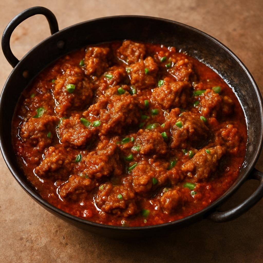 Entree: Pakistan – Pashtun Cuisine – مٹن کڑاہی ➤ Mutton Karahi (Wok-style braised lamb in a spiced tomato, garlic, and ginger sauce cooked in a karahi) recipe