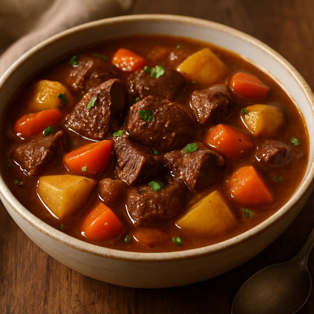 Entree: United Kingdom – Scotland Highlands – Venison Stew (Hearty slow-cooked stew of venison and root vegetables) recipe