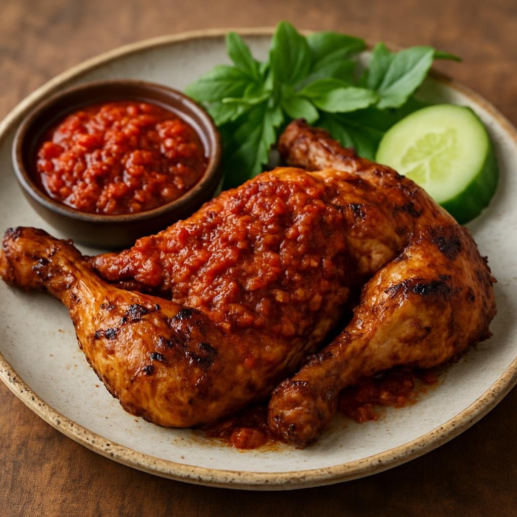 Entree: Indonesia – Flores & Timor – Ayam Taliwang (Spicy grilled or roasted Lombok-style chicken with a fiery chili-shallot paste) recipe