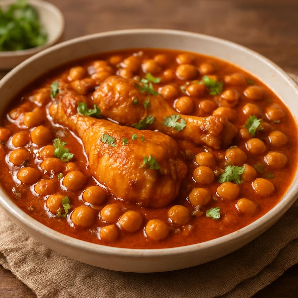 Entree: Pakistan – Punjab – مرغ چولے ➤ Murgh Cholay (Chicken and chickpeas simmered in a Punjabi spiced tomato-onion gravy) recipe