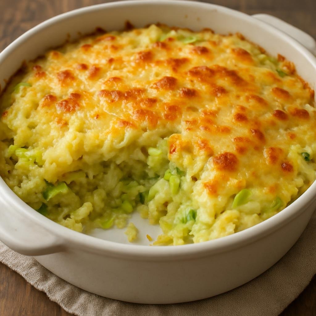 Entree: United Kingdom – Scotland Lowlands – Rumbledethumps (Baked mash of potatoes, cabbage, and onions topped with melted cheese) recipe