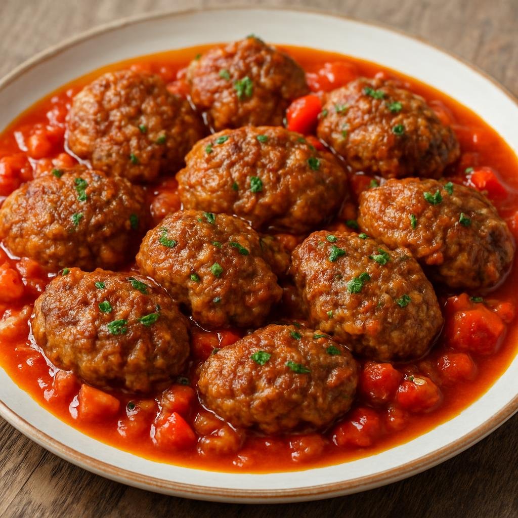 Entree: Turkey – Turkish Kurdish Cuisine – Kıtel (Pan-fried spiced bulgur and lamb patties simmered in a tomato-pepper sauce) recipe
