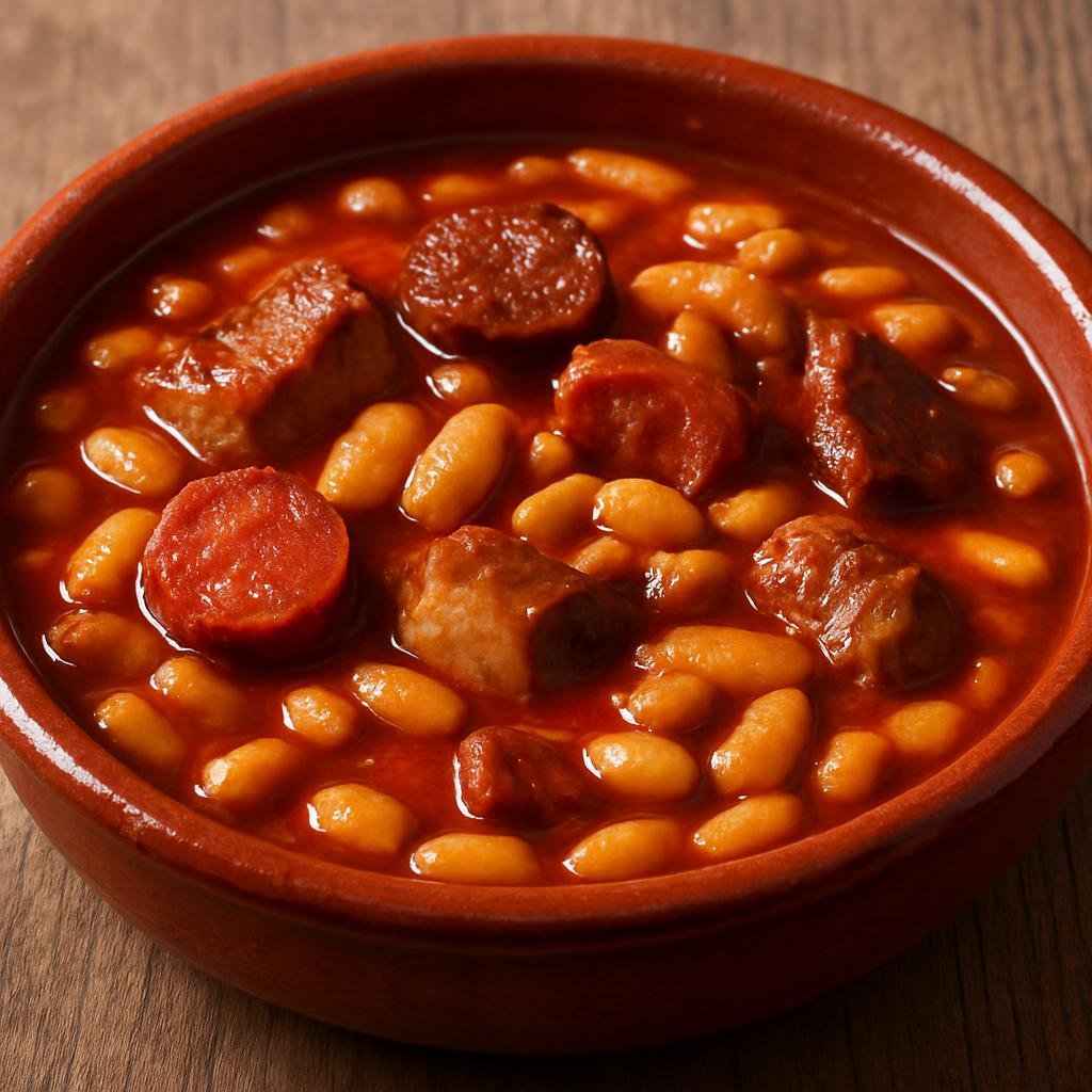 Entree: Spain – La Rioja – Caparrones (Hearty La Rioja red bean stew with chorizo and cured pork) recipe