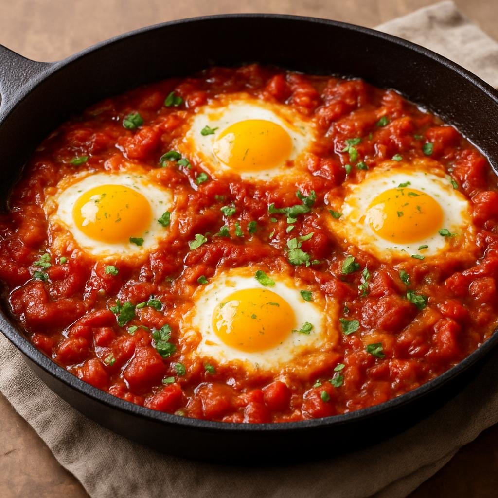 Entree: Canada – Toronto Multicultural – شكشوكة ➤ Shakshuka (Eggs poached in a spiced tomato and pepper sauce) recipe
