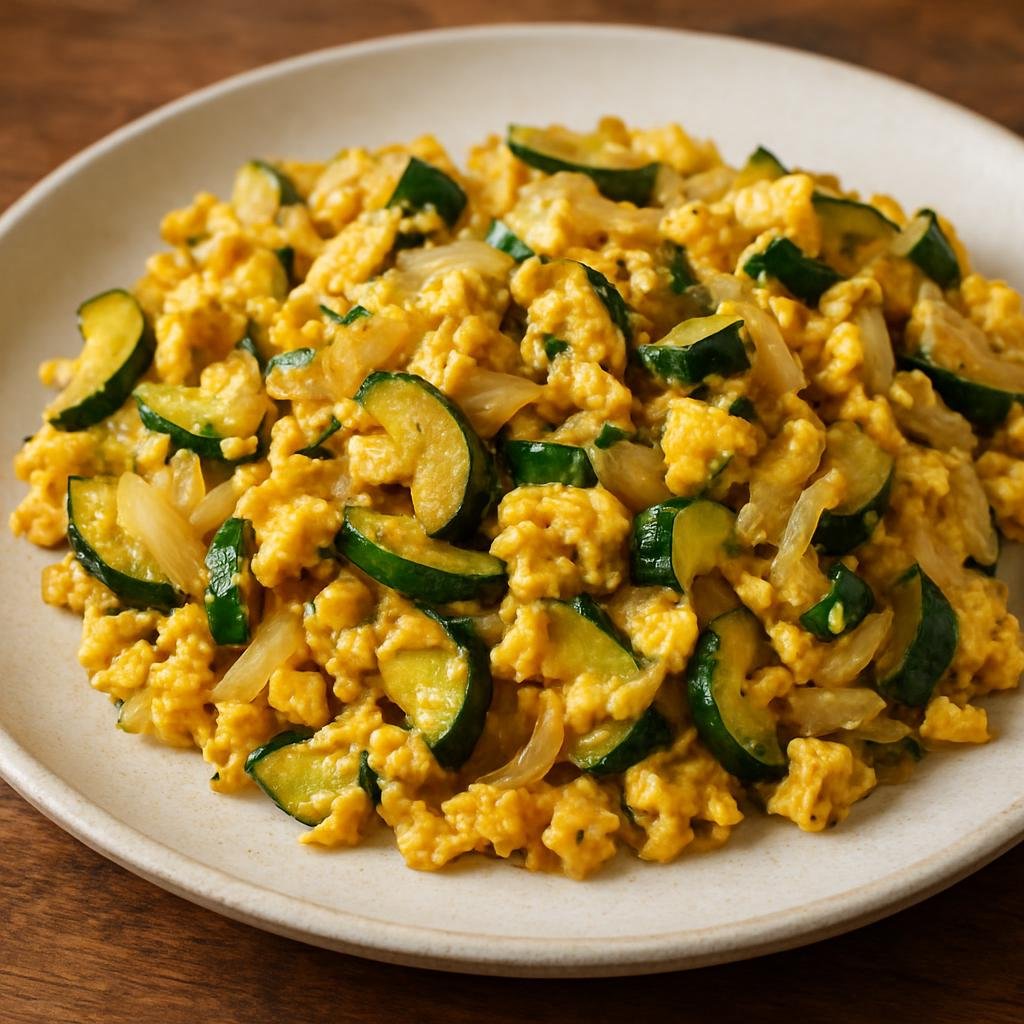 Entree: Spain – Murcia – Zarangollo (Murcian sautéed zucchini and onion mixed with scrambled eggs) recipe