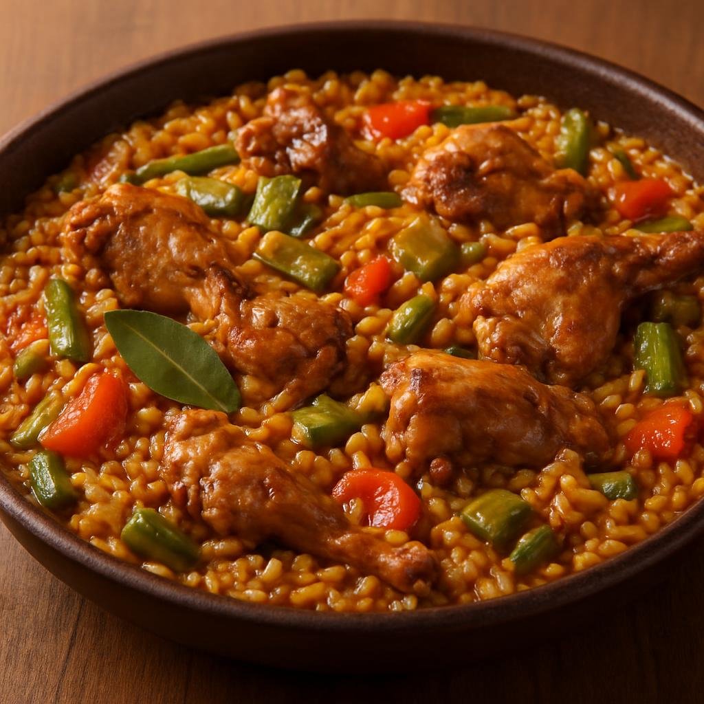 Entree: Spain – Murcia – Arroz y Conejo (Murcia-style rice cooked with rabbit and aromatic vegetables) recipe