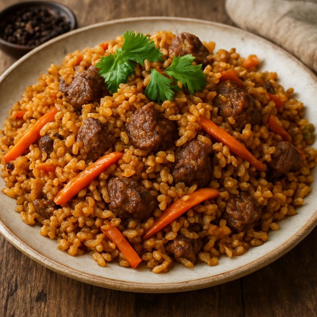 Entree: Russia – Tatar Cuisine – Татарский плов ➤ Tatarsky plov (Fragrant Tatar-style rice pilaf with lamb, carrots, and warming spices) recipe
