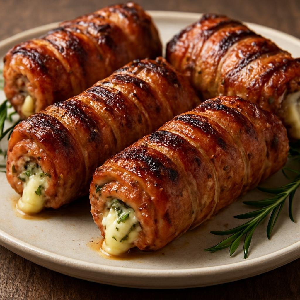 Entree: Italy – Puglia – Bombette (Small Puglian rolled pork parcels stuffed with cheese and herbs, typically grilled) recipe