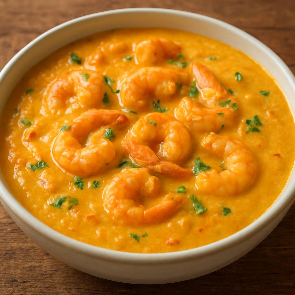 Entree: Brazil – Rio de Janeiro – Bobó de Camarão (Creamy shrimp and cassava stew enriched with coconut milk and palm oil) recipe