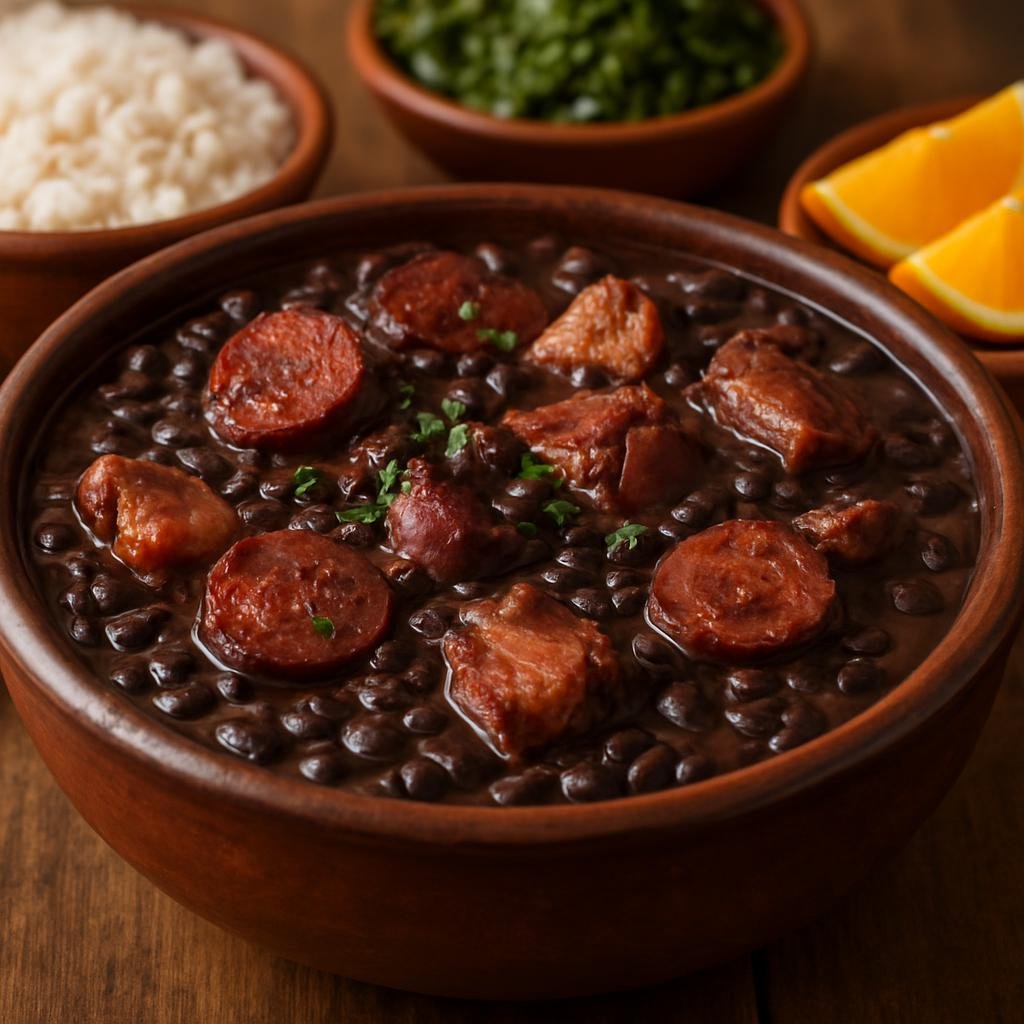 Entree: Brazil – Sao Paulo – Feijoada (Hearty Brazilian black bean stew with mixed cured and fresh pork) recipe