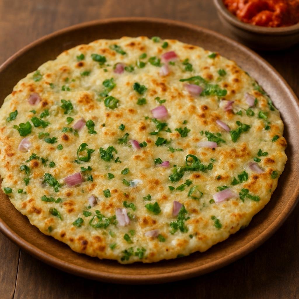 Entree: India – Interior Karnataka – ಅಕ್ಕಿ ರೊಟ್ಟಿ ➤ Akki Rotti (Thin, unleavened rice-flour flatbread from Karnataka flavored with onions, chilies and herbs) recipe