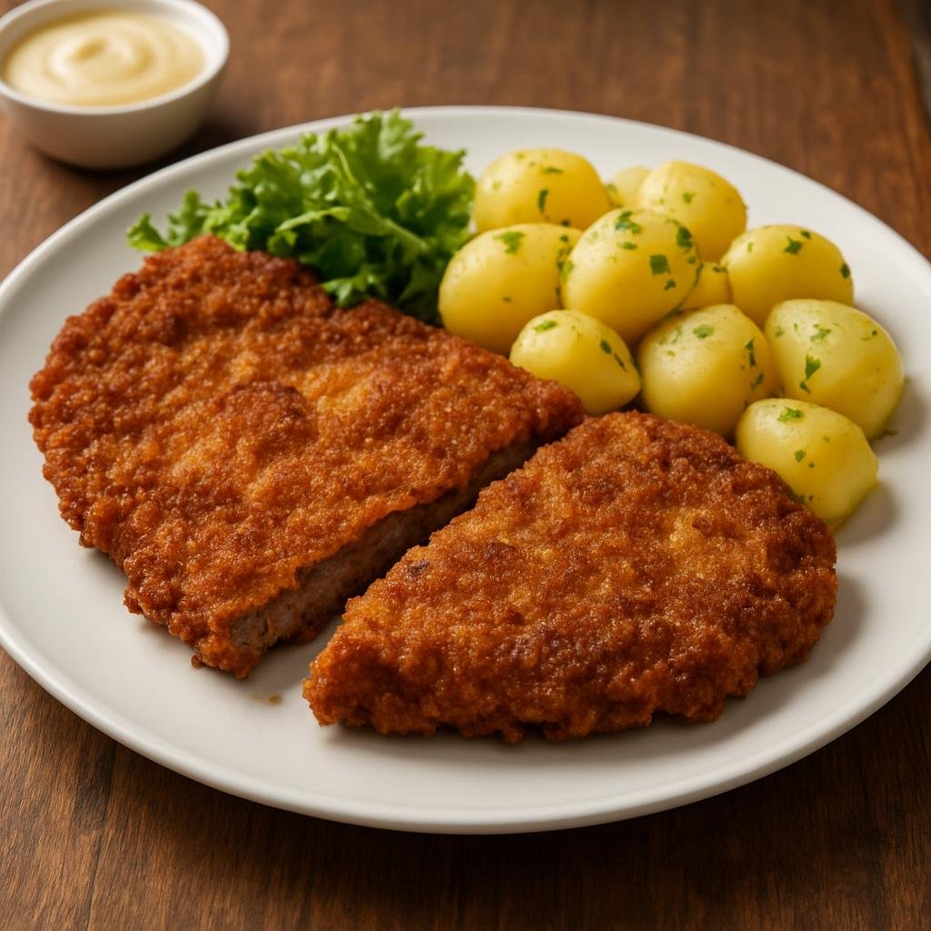 Entree: France – Lyonnais – Tablier de Sapeur (Breaded and fried marinated beef skirt steak in the Lyonnais style) recipe