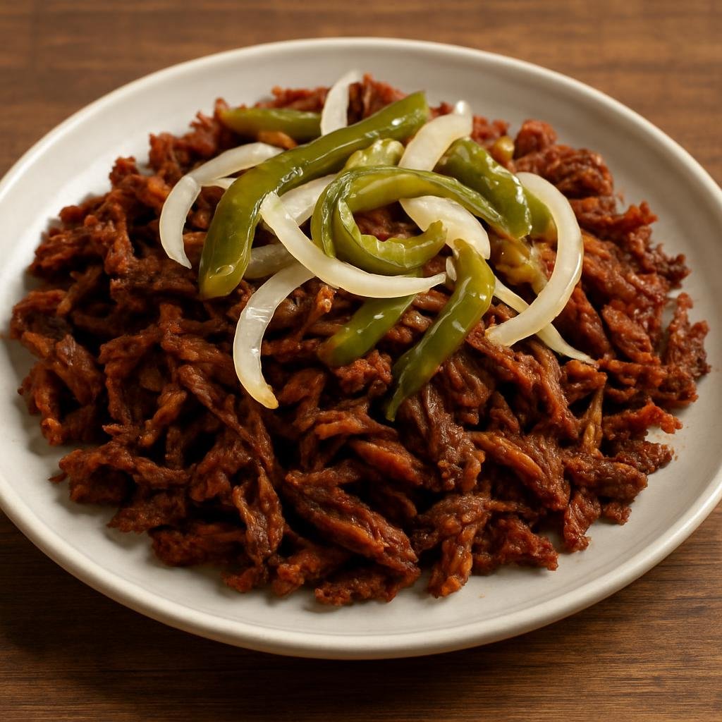 Entree: Mexico – Sonora – Carne Seca (Sun-dried salted beef rehydrated and pan-fried, served shredded with onions and chiles) recipe