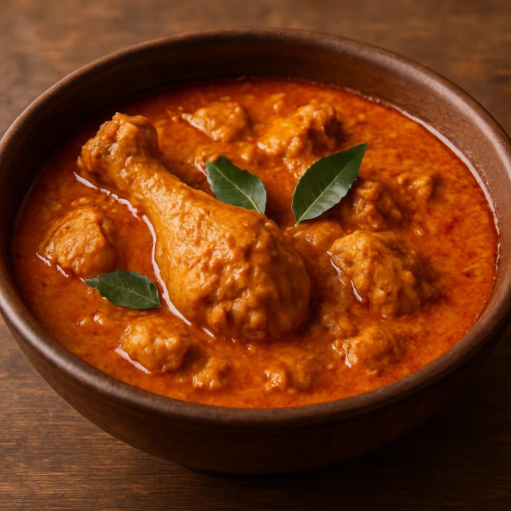 Entree: India – Kerala Travancore – നാടൻ കോഴി കറി ➤ Nāṭan Kōḻi Kari (Kerala-style country chicken simmered in a spiced coconut gravy) recipe