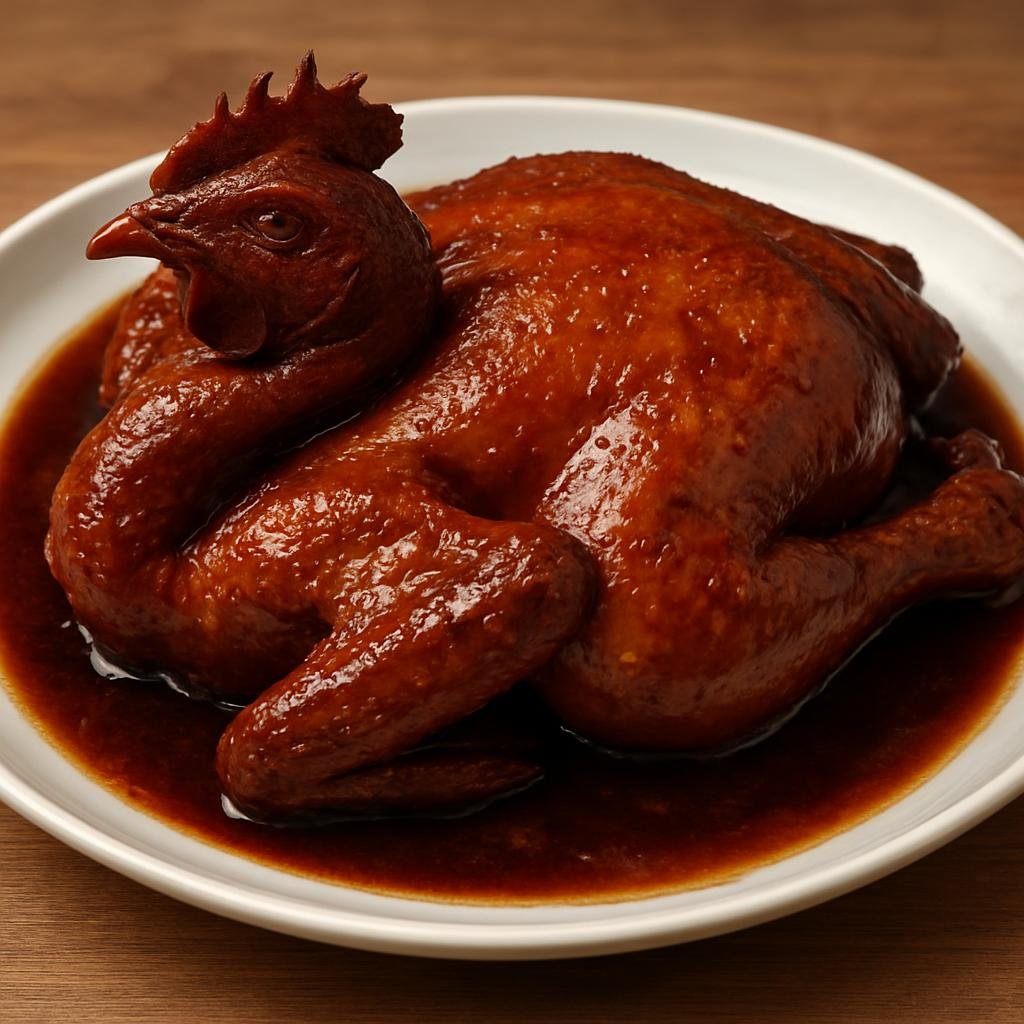 Entree: China – Shandong – 德州扒鸡 ➤ Dézhōu Pá Jī (Whole chicken slowly braised in a fragrant soy-spice glaze typical of Dezhou) recipe