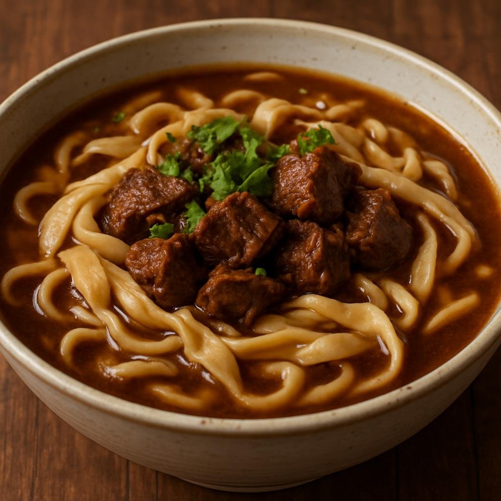 Entree: China – Shanxi – 刀削面 ➤ Dāoxiāo Miàn (Knife-cut wheat noodles served in a savory Shanxi-style beef broth) recipe