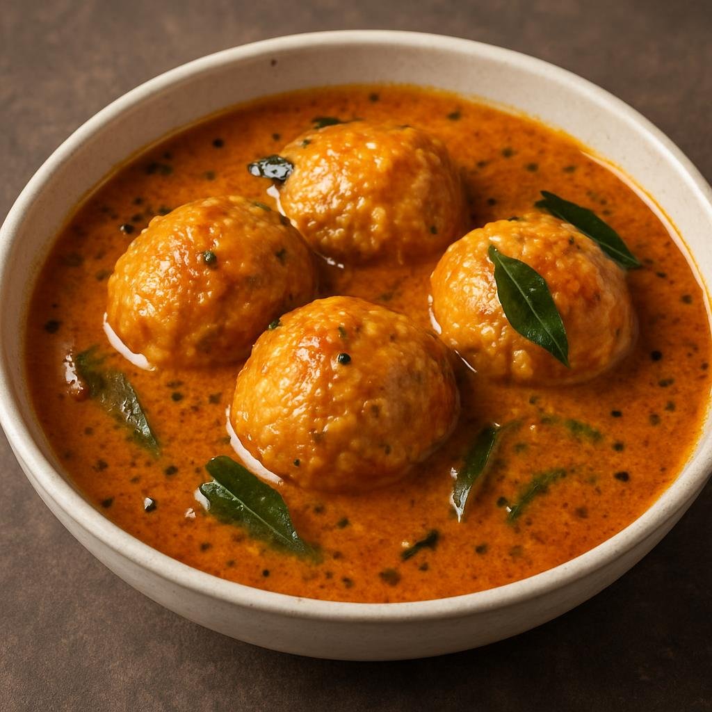 Entree: India – Mangalorean – ಪುಂಡಿ ಗಾಸ್ಸಿ ➤ Pundi Gassi (Rice dumplings served in a spicy coconut-based Mangalorean curry) recipe