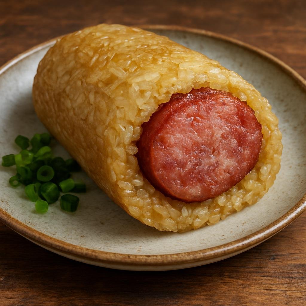 Entree: China – Taiwanese Chinese – 大腸包小腸 ➤ Dàcháng bāo xiǎocháng (Grilled Taiwanese pork sausage served inside a sticky rice "sausage" made from seasoned glutinous rice) recipe