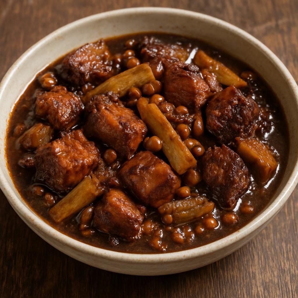 Entree: India – Nagaland – Hinkejvu (Smoky Naga pork stew with bamboo shoot and fermented soybean) recipe