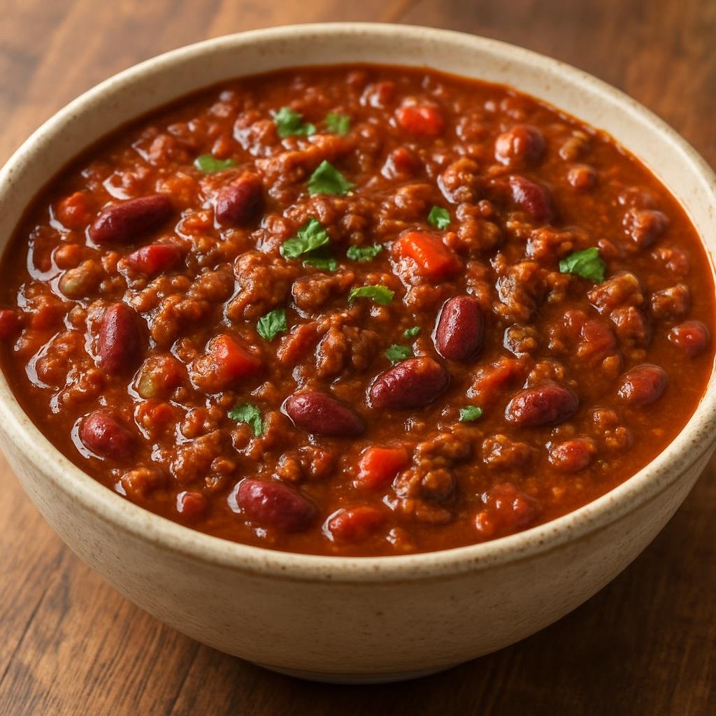 Entree: United States – Rocky Mountain West – Venison Chili (Hearty chili made with ground venison, tomatoes, beans, and warm spices) recipe