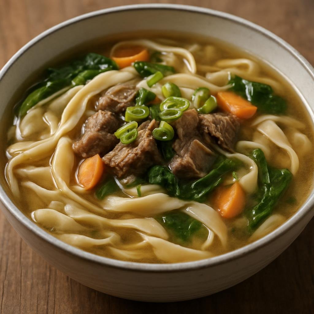 Entree: China – Tibet – རྒྱ་ཐུག ➤ Gyathuk (Tibetan wheat noodle soup of hand-cut or pulled noodles in a clear meat and vegetable broth) recipe