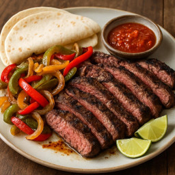 Entree: United States – Texas – Grilled Hanger Steak Fajitas recipe