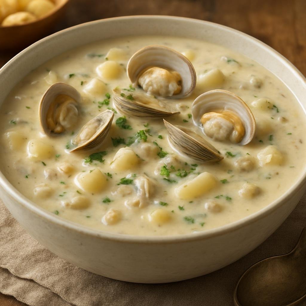 Entree: United States – New England (New Hampshire) – New Hampshire Clam Chowder recipe