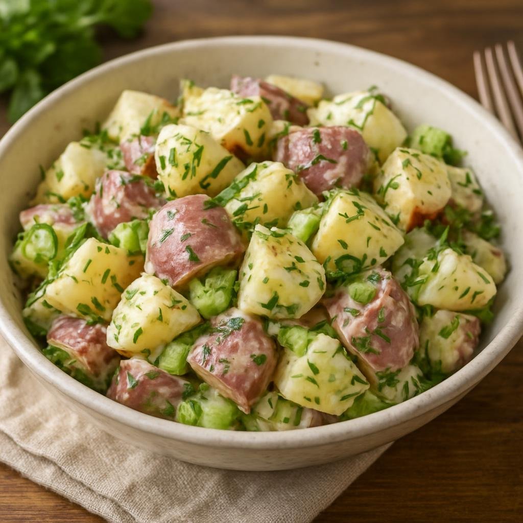 Salad: United States – New England (Massachusetts) – New England Potato Salad recipe