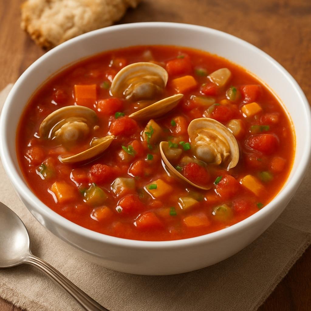 Entree: United States – Mid-Atlantic United States (New York) – Manhattan Clam Chowder recipe