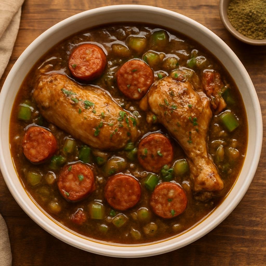 Entree: United States – Cajun and Creole Louisiana – Chicken and Sausage Gumbo recipe