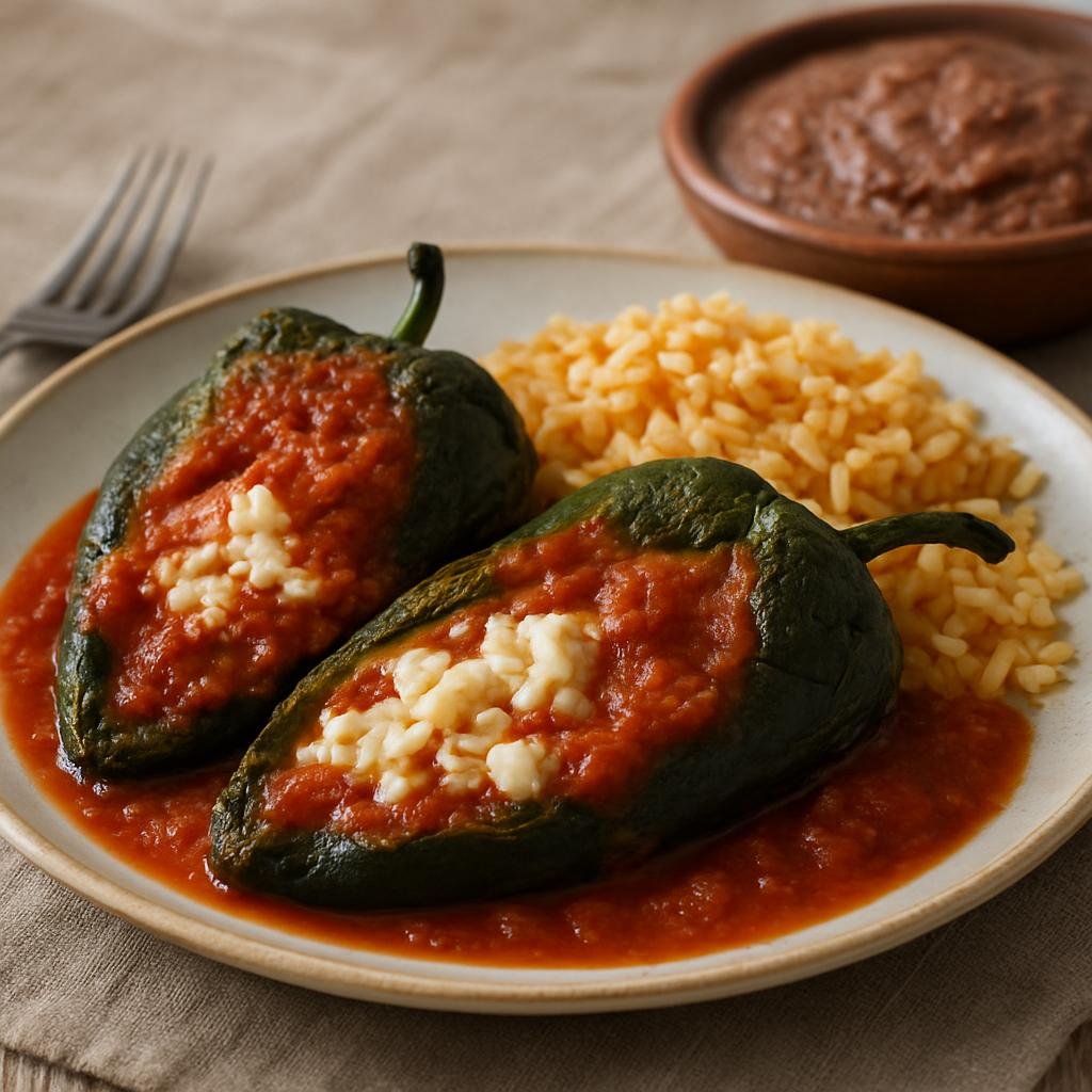 Entree: Mexico – Mexico State – Chiles Rellenos de Queso recipe