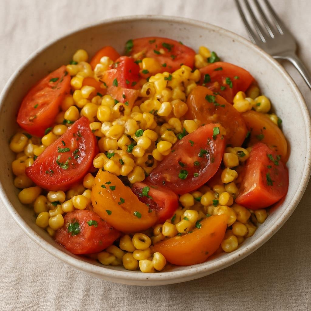 Salad: United States – Maryland (Mid-Atlantic United States) – Maryland Corn and Tomato Salad recipe