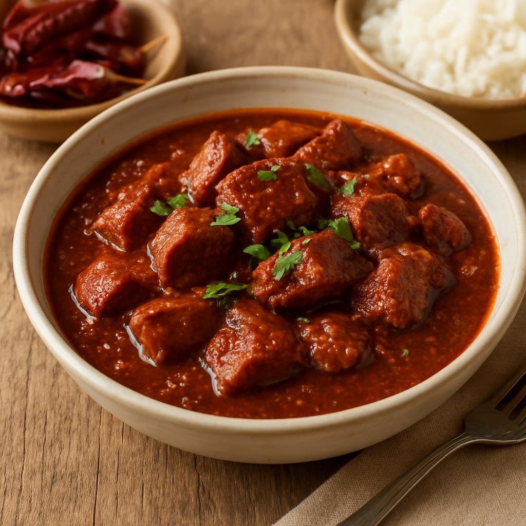 Entree: Mexico – Gulf Coast Mexico — Tamaulipas – Asado de Puerco (Pork in Chili Sauce) recipe