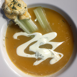 Soup: United States – Celery-Potato Soup with Blue Cheese Swirl recipe