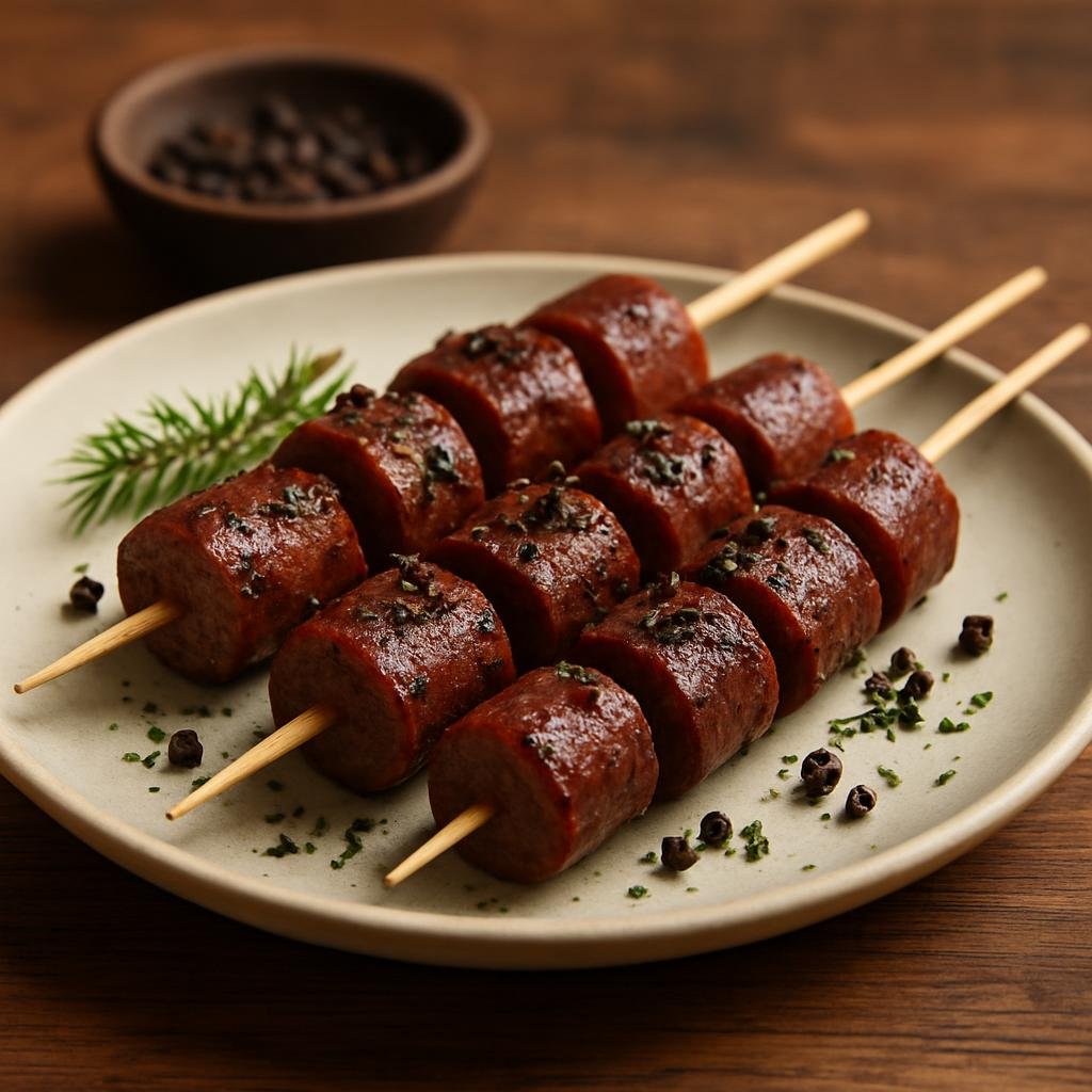 Appetizer: Canada – Northwest Territories – Wild Game Sausage Skewers recipe