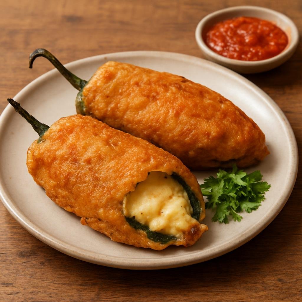 Appetizer: Mexico – Chihuahua, Northern Mexico – Chiles Rellenos de Queso (Cheese-Stuffed Chiles) recipe