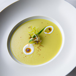 Soup: United States – Citrus-Kissed Fennel-Leek Soup with Chive Oil recipe