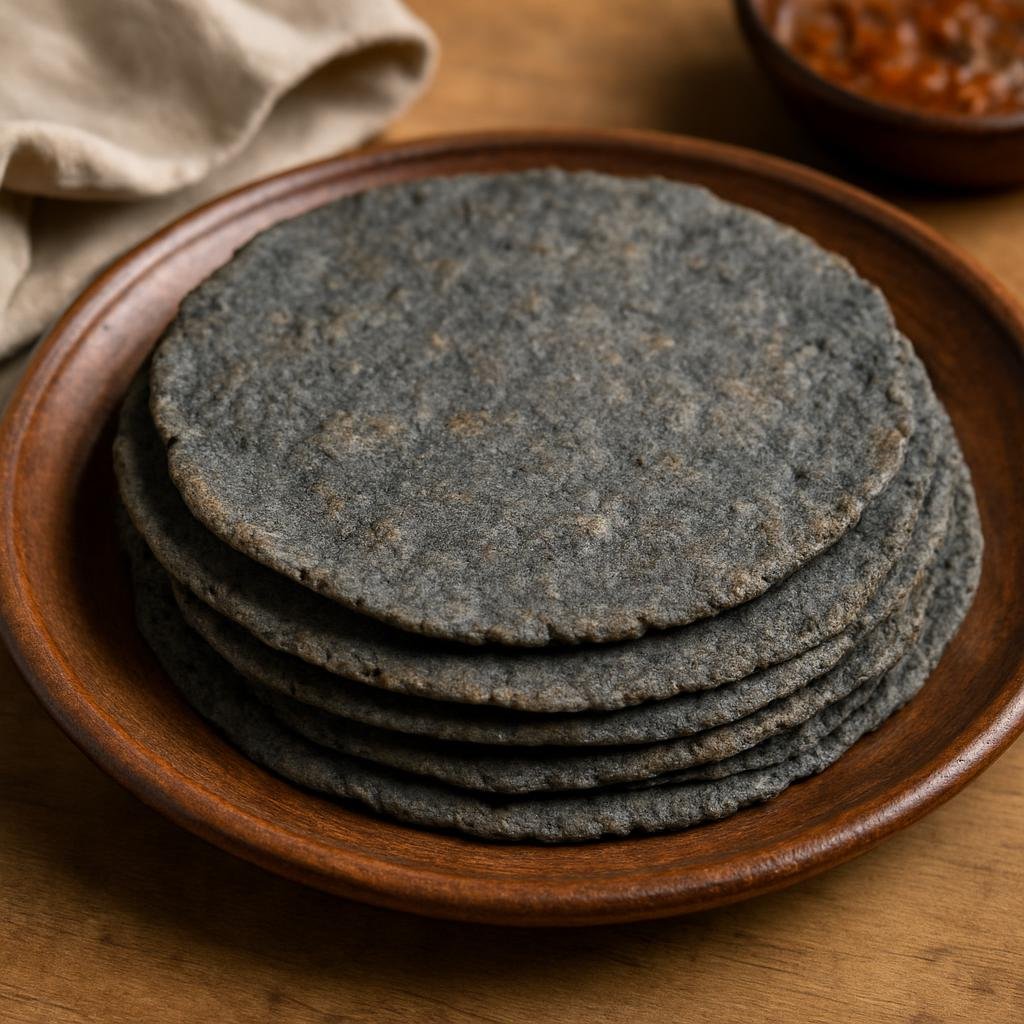 Side Dish: Mexico – Puebla – Tortillas de Maiz Azul (Blue Corn Tortillas) recipe