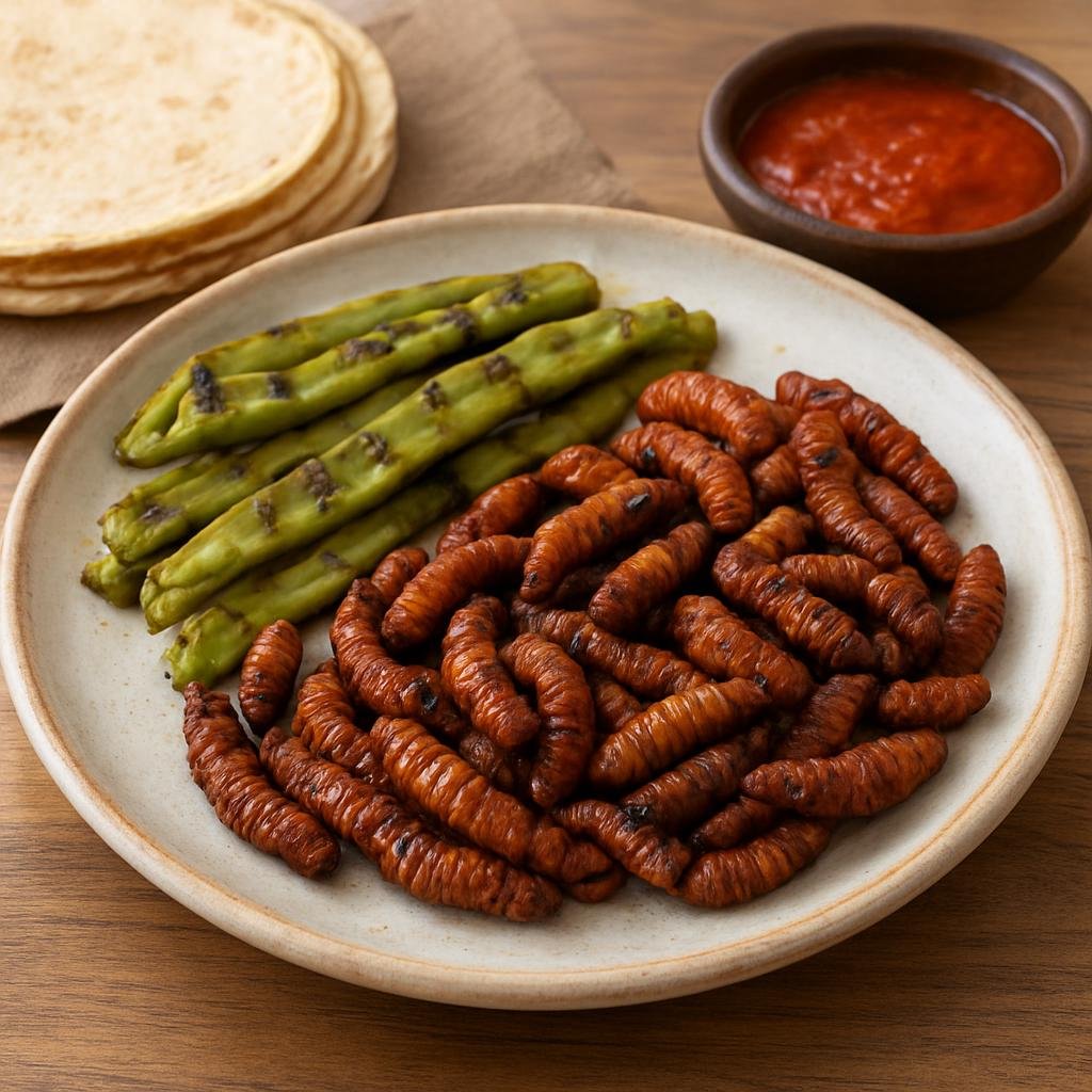 Entree: Mexico – Hidalgo, Central Mexico – Chinicuiles (Maguey Worms) recipe