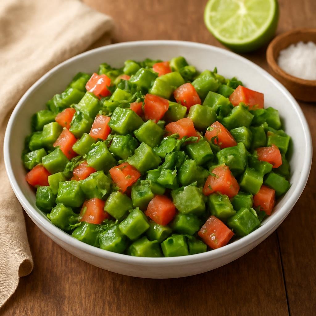 Salad: Mexico – Michoacan / Western Mexico – Ensalada de Nopalitos (Nopal Cactus Salad) recipe