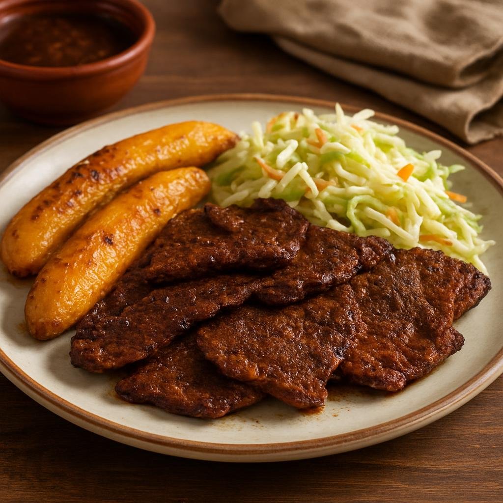 Entree: Mexico – Chiapas, Southern Mexico – Tasajo con Tascalate (Tasajo with Tascalate) recipe