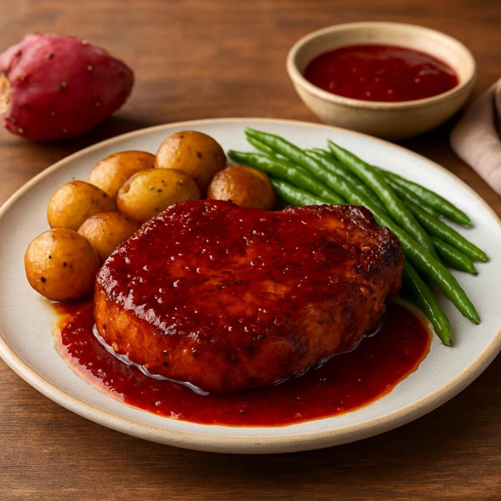 Entree: United States – Southwestern United States (Arizona) – Prickly Pear Glazed Pork recipe
