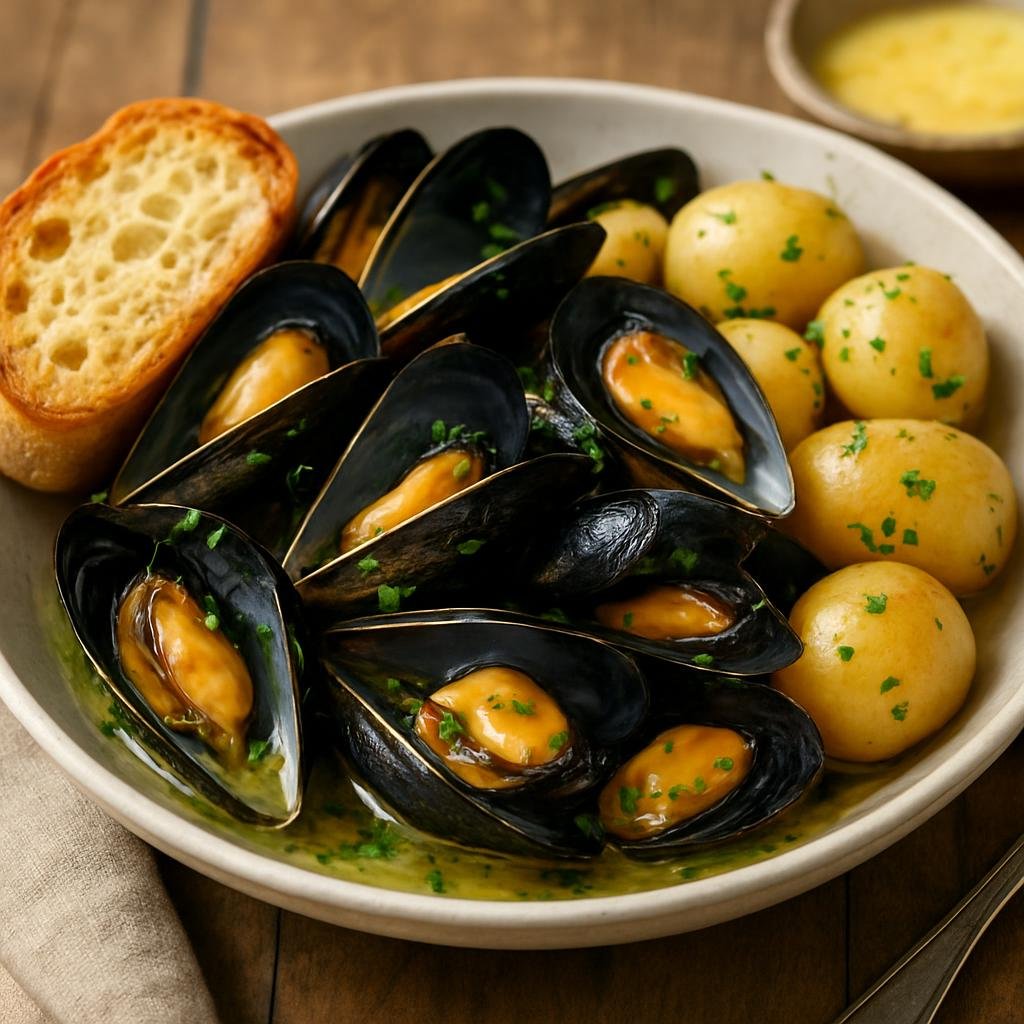 Entree: Canada – Prince Edward Island, Atlantic Canada – PEI Mussels recipe