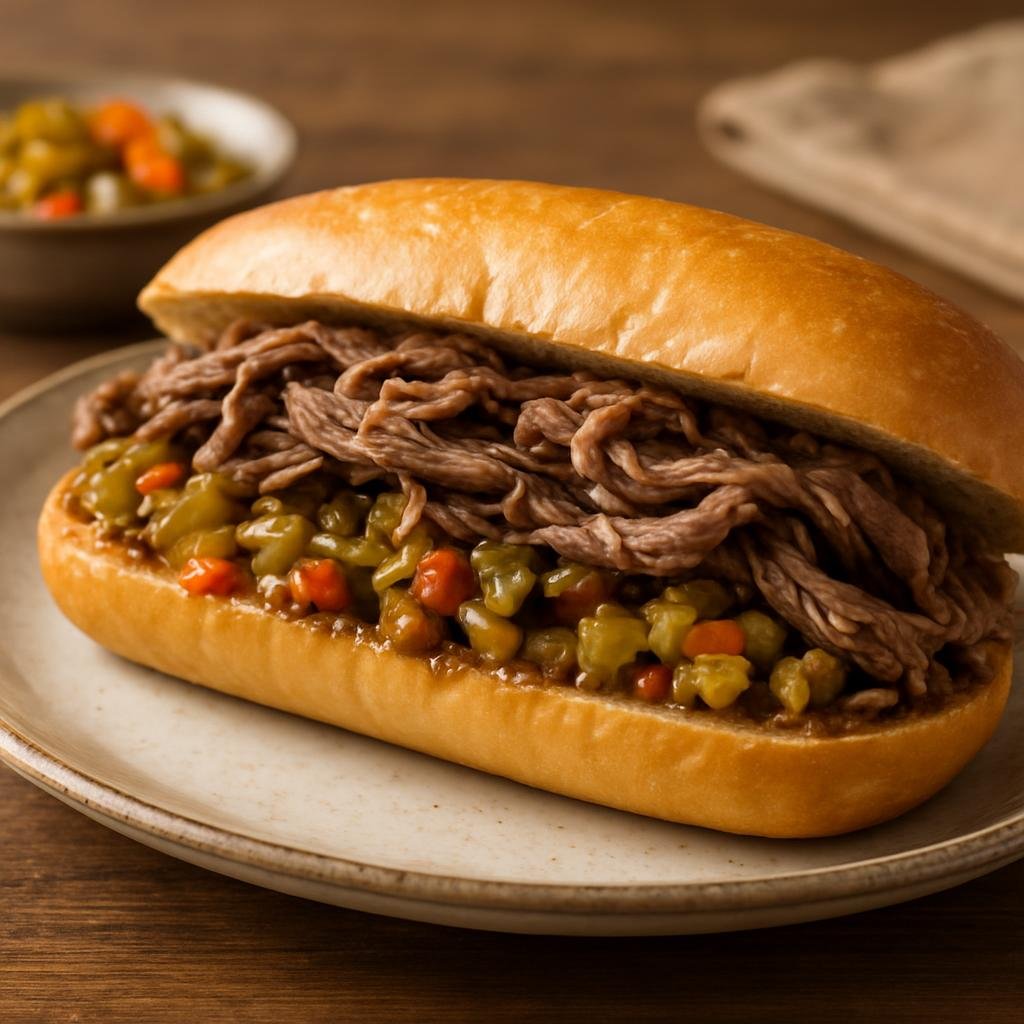 Entree: United States – Illinois / Midwestern United States – Italian Beef Sandwich recipe