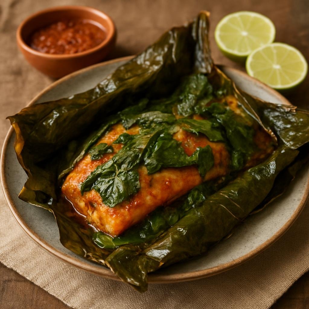Entree: Mexico – Gulf Coast Mexico — Tabasco – Mone de Pescado (Steamed Banana-Leaf Fish) recipe