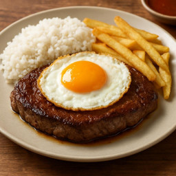 Entree: Brazil – Bife a Cavalo (Beef steak topped with a fried egg) recipe