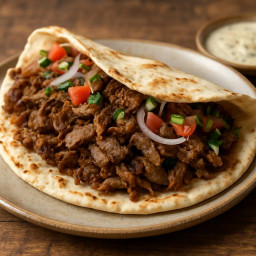 Entree: Lebanon – Levant – شاورما ➤ Shawarma (Spiced rotisserie lamb, thinly sliced and served in flatbread) recipe