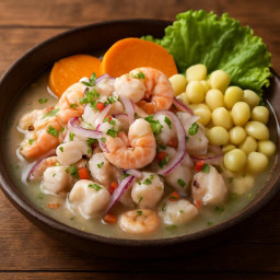 Entree: Peru – Lima – Ceviche Mixto Peruano (Peruvian Mixed Seafood Ceviche) (Peruvian mixed seafood ceviche) recipe