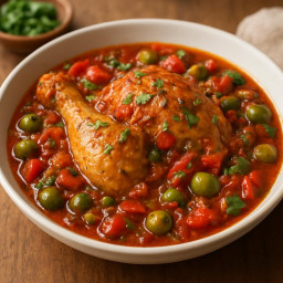 Entree: Mexico – Veracruz – Pollo a la Veracruzana (Veracruz-style chicken) recipe
